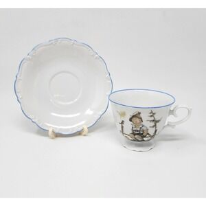 Vtg Sister Berta Hummel Originals Porcelain Footed Teacup w Saucer West Germany